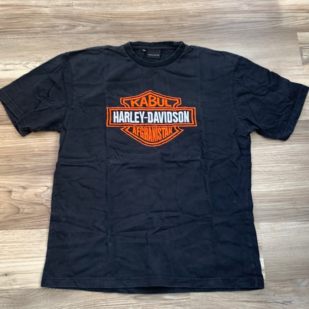 Harley Davidson Kabul Afghanistan Black Shirt Croft Barrow Motorcycle XXL